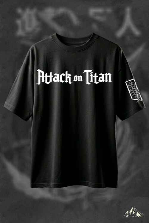 ATTACK ON TITAN EREN YAEGAR Biowash Drop-shoulder Oversized T-shirt 240GSM