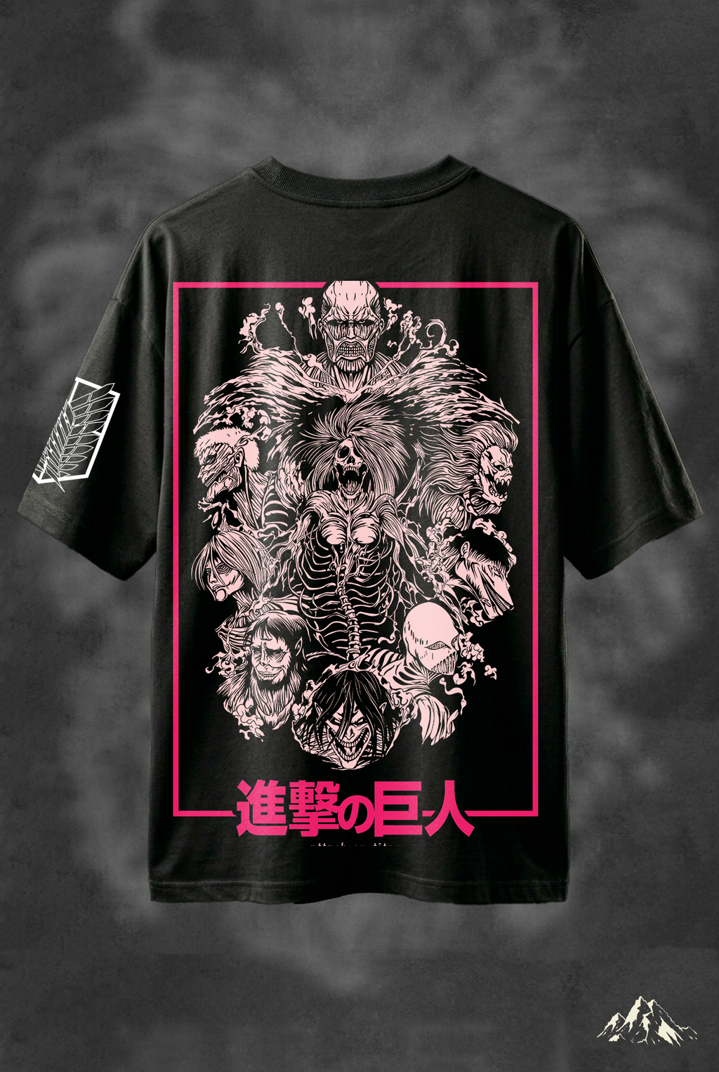 ATTACK ON TITAN MONTAGE Biowash Drop-shoulder Oversized T-shirt 240GSM