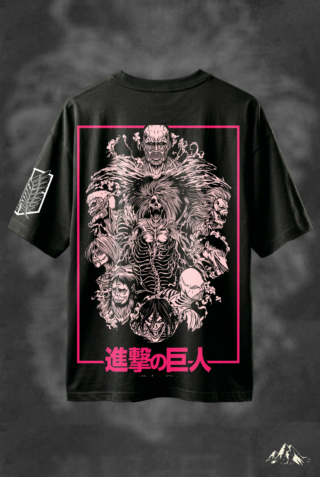 ATTACK ON TITAN MONTAGE Biowash Drop-shoulder Oversized T-shirt 240GSM
