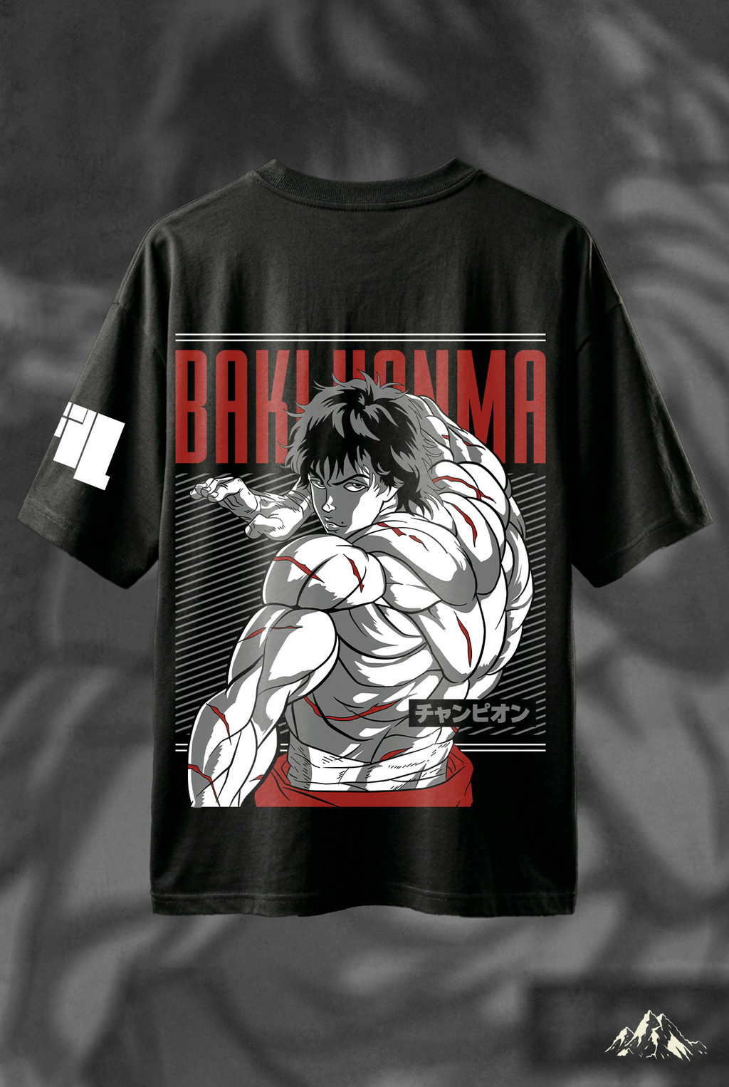 BAKI BAKI HANMA Biowash Drop-shoulder Oversized T-shirt 240GSM