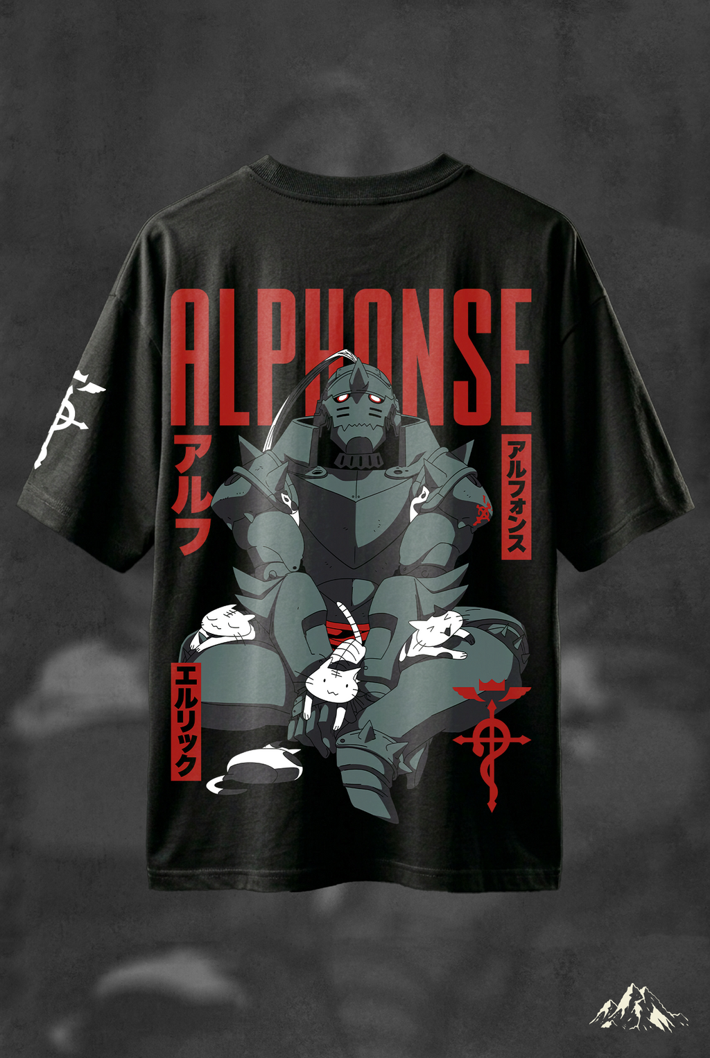 FULLMETAL ALCHEMIST ALPHONSE Biowash Drop-shoulder Oversized T-shirt 240GSM
